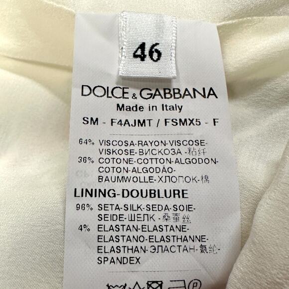DOLCE & GABBANA | 10 | Diagonal Stripe Floral Jacquard High-Waist Mini Skirt - Picture 6 of 6